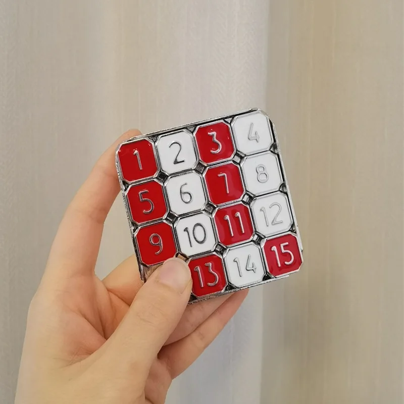 1-15 Metal Number Slide Puzzle Brain Puzzle Games Exercise The Brain Educational Toy Developing for Children Huarong Road Toys