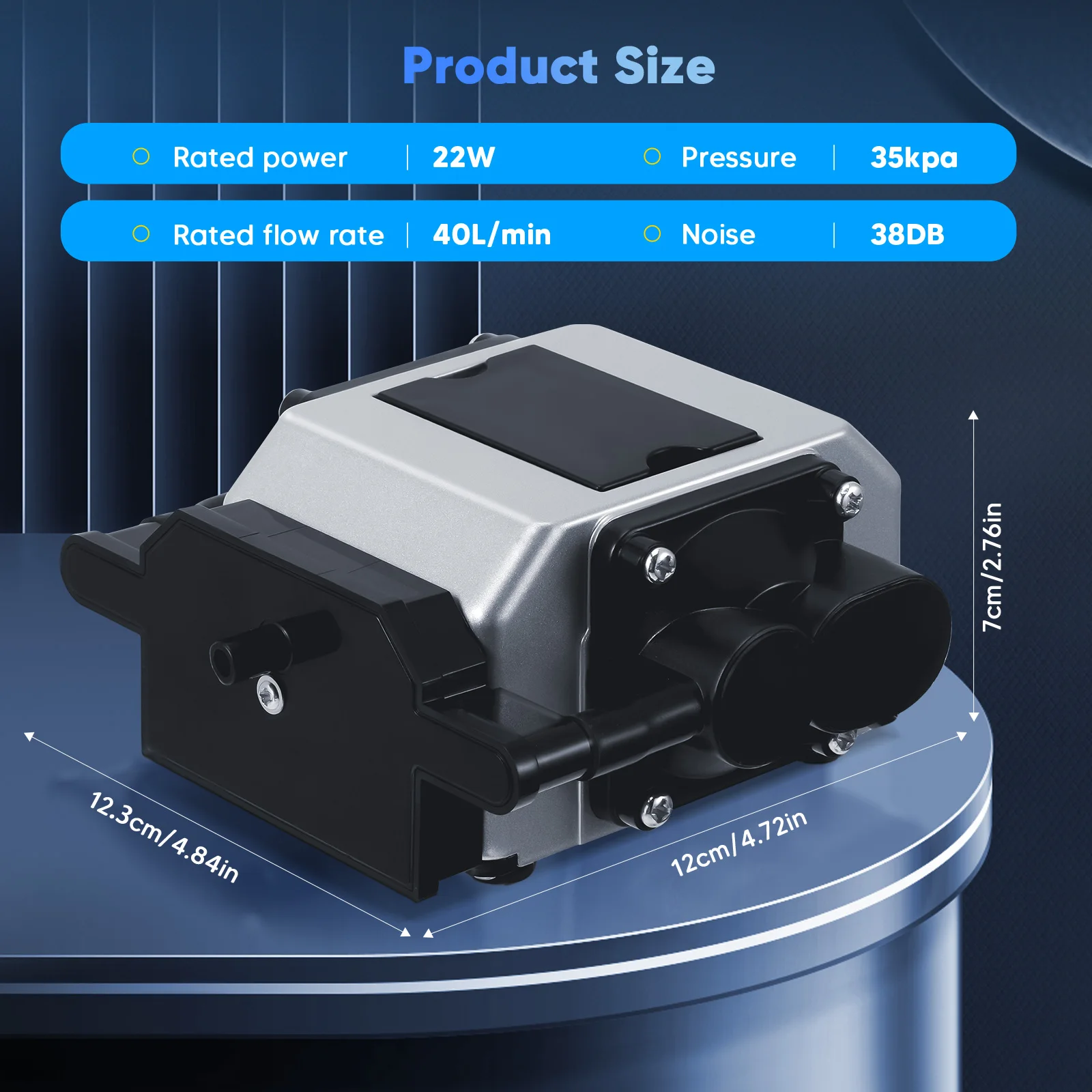 Air Assist Compressor DC 24V Laser Air Assist Pump for Laser Cutter and Engraver Adjustable 10-26 L/Min  for Laser Cutting