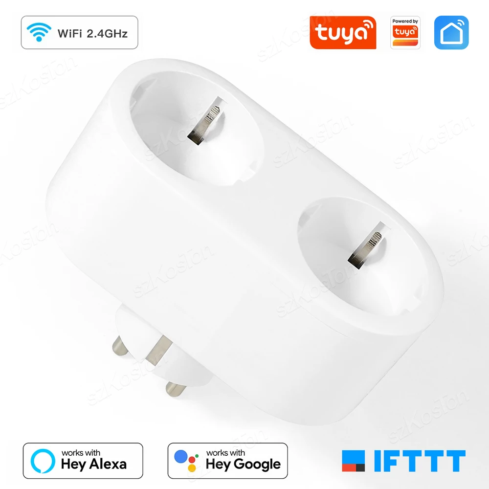 

Tuya WiFi Smart Plug Smart Home 16A Power Monitor EU Socket Timing Voice Control for Alexa Google Home Appliance Safety Protect