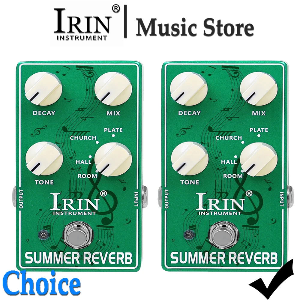 IRIN Guitar Effect Pedals SUMMER REVERB /WINTER DELAY with Non-slip Mat String Instrument Guitar Pedal Effect Parts Accessory