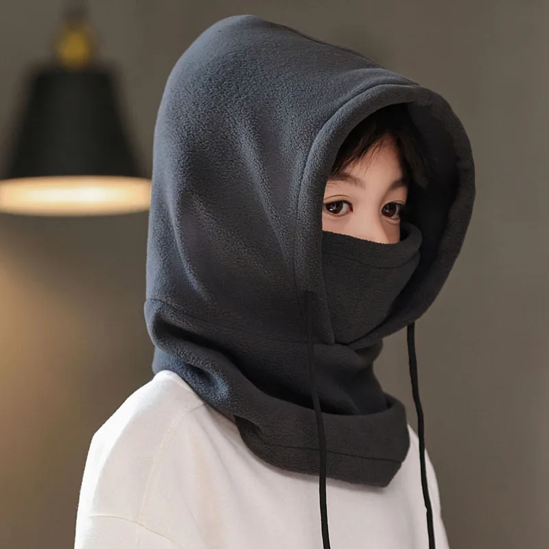 

Children Fleece Balaclava Hat Outdoor Warm Ski Cycling Cap for Kids Windproof Face Mask Neck Warmer Hooded Beanies Scarf