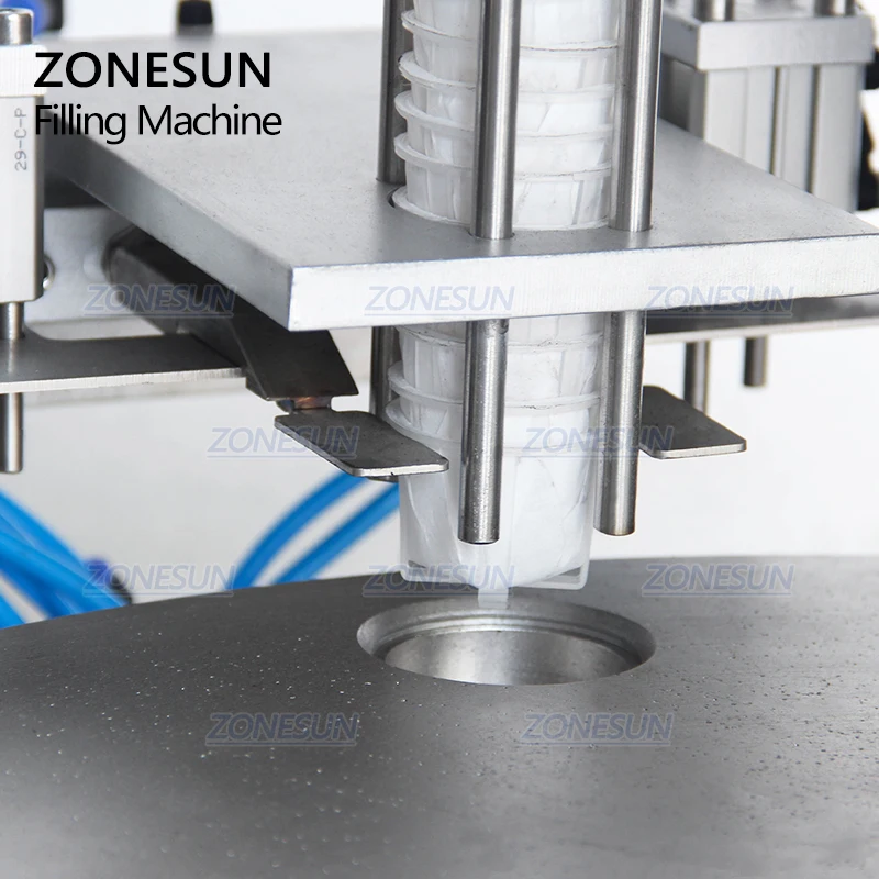 ZONESUN ZS-GF900C Automatic Filling Sealing Machine Pneumatic Rotary Type Water Milk Cup Liquid Coffee Nespresso Filler