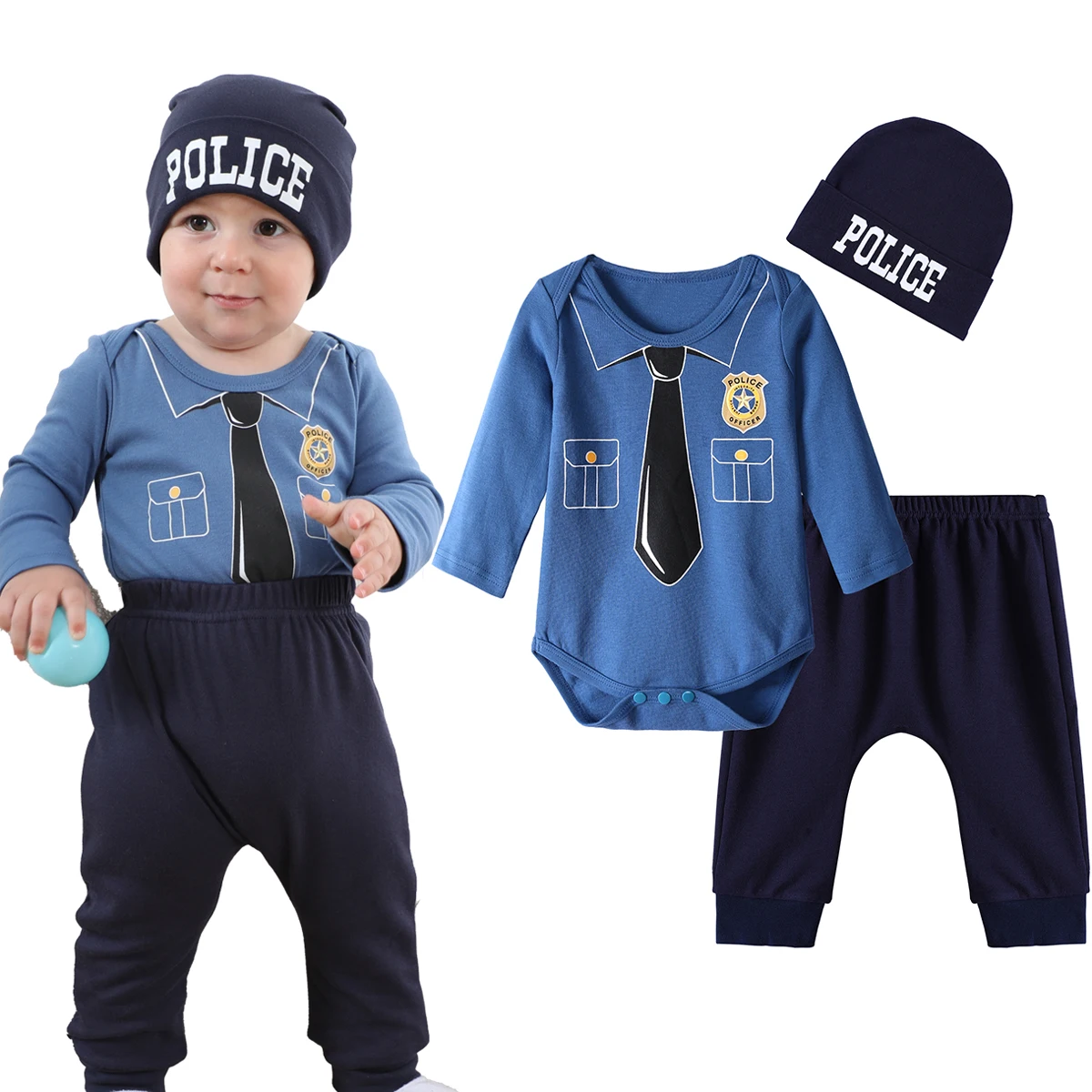 

Baby Halloween Costume Newborn Boy Fireman Prince Police Prisoner Outfit Infant Inmate Chef Pilot Doctor Carnival Clothes