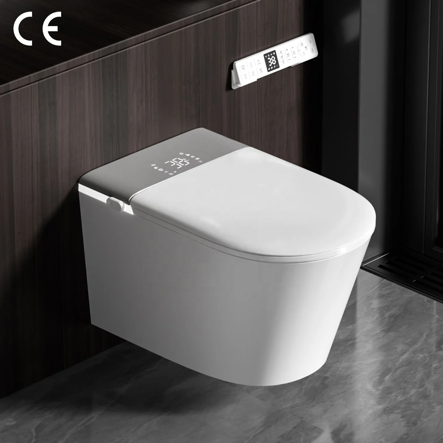 

Умный подвесной унитаз с P-образным сифоном, безободковый, с интеллектуальным сенсорным смывом, дистанционным управлением, новый дизайн, автоматический настенный унитаз