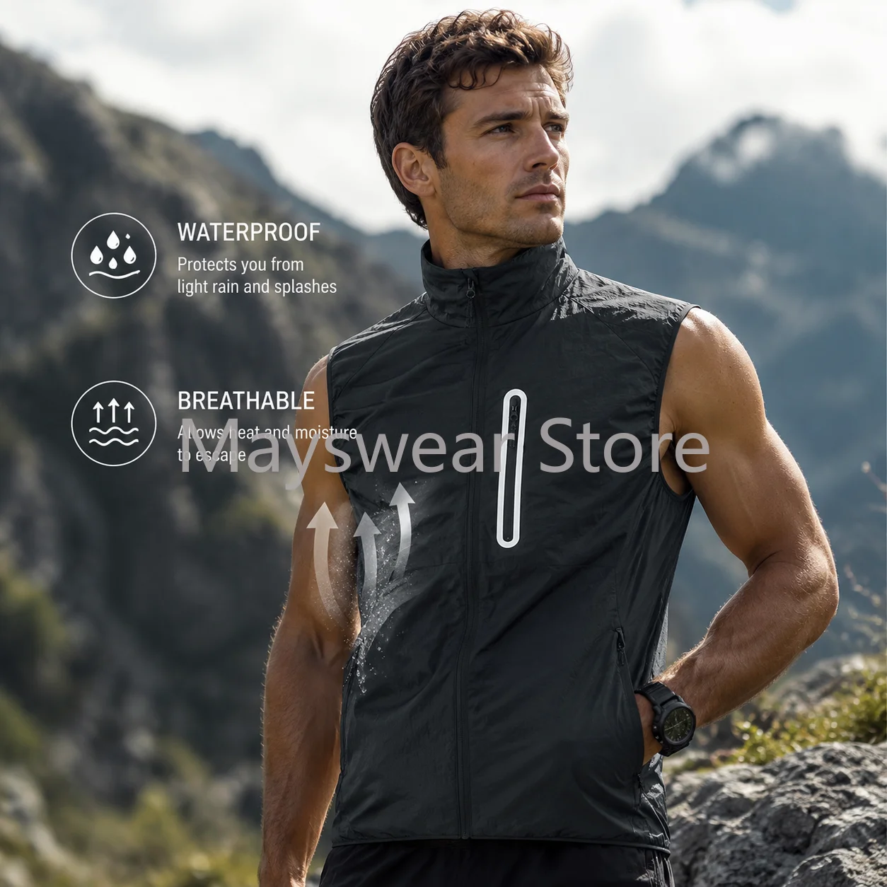 Fishing Jacket Waterproof - Erkek Kadın Su Geçirmez Yürüyüş Yeleği