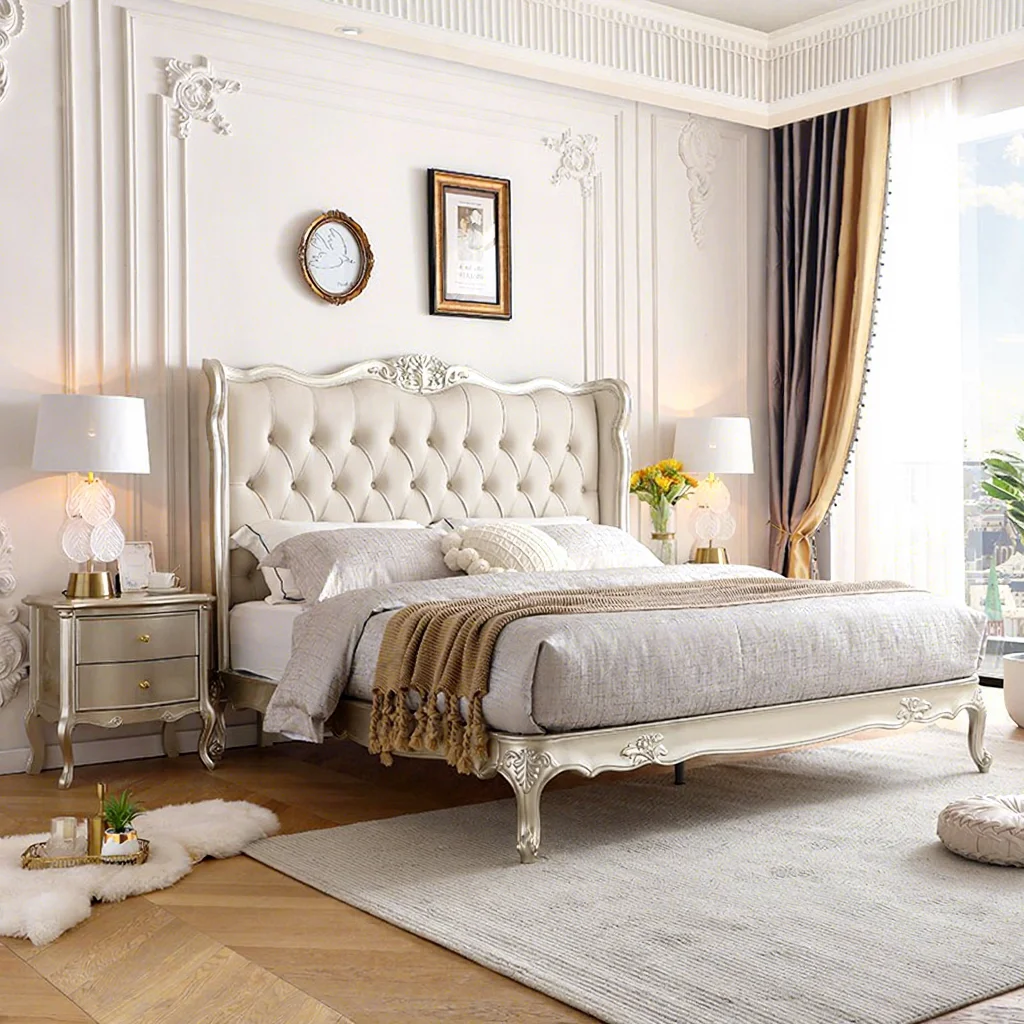 

# Двуспальная кровать King Size из массива дерева в американском деревенском стиле, 1,8 метра, прочная, экологичная, для отелей и апартаментов