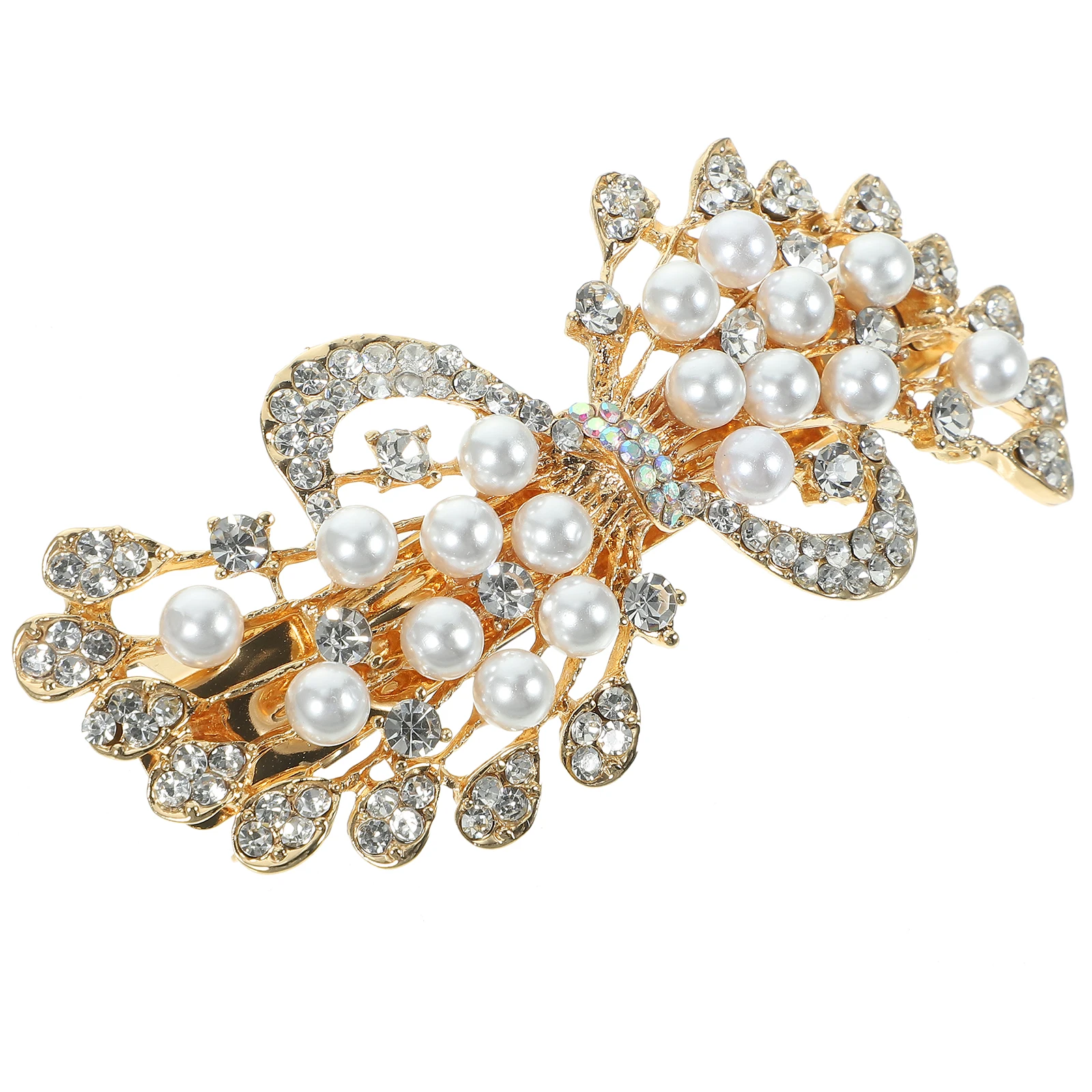 

Hair Clips Large Spring Pearl Accessories Wedding Decorations for Women White Clasp Miss