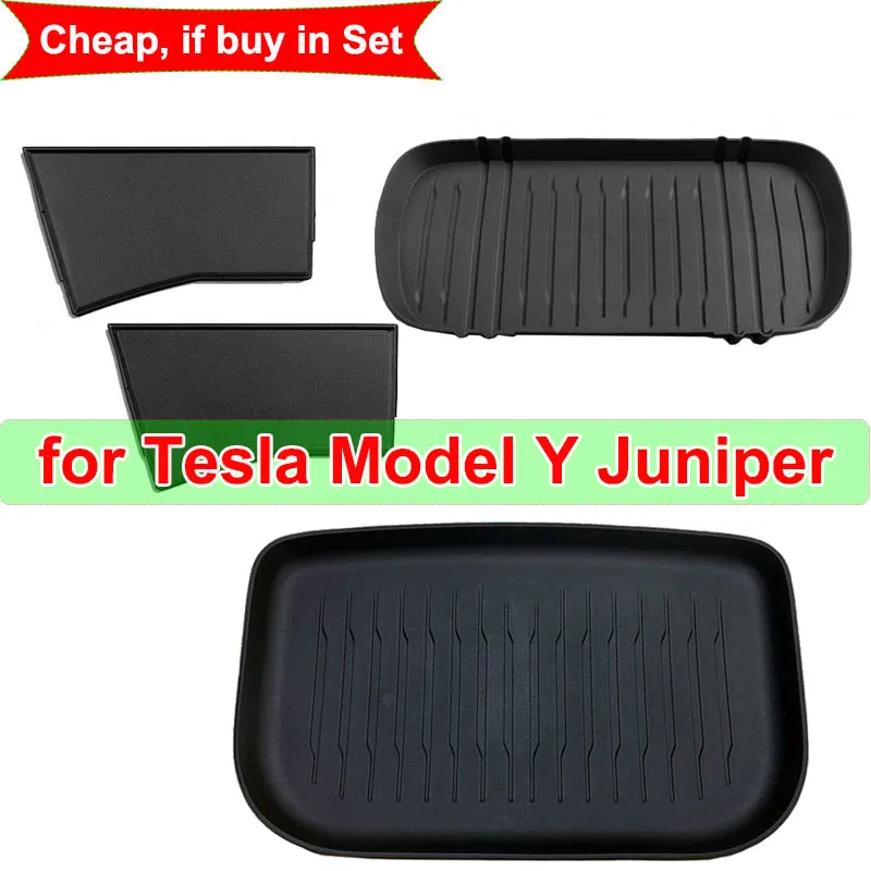

Для Tesla Model Y Juniper 2025 передний коврик в багажник, перегородка, задний багажник, водонепроницаемый защитный коврик, аксессуары из ТПЭ ModelY 2026