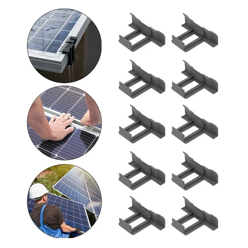 

Solar Panel Drainage Clips Roof Solar Panel Frame Cleaning Photovoltaic Panel Water Guide & Mud Clamp Auto Remove Stagnant Water