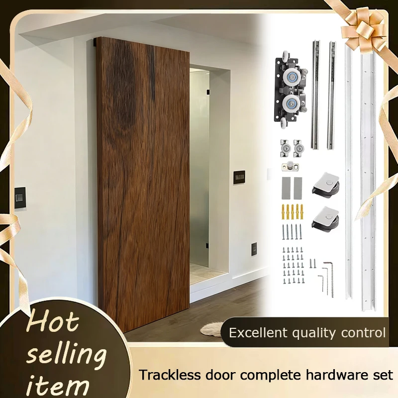Ghost Door Invisible Track Sliding Hardware Trackless Electric Maglev Two Way Buffering For Wooden Doors Kitchen Bedroom