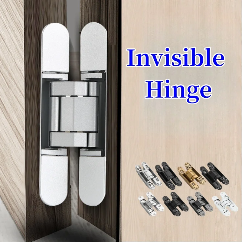 

Invisible Hinge Folding Wooden Door Outward Opening Cross Hidden Hinge Zinc Alloy Hidden Three-dimensional Adjustable Hinge