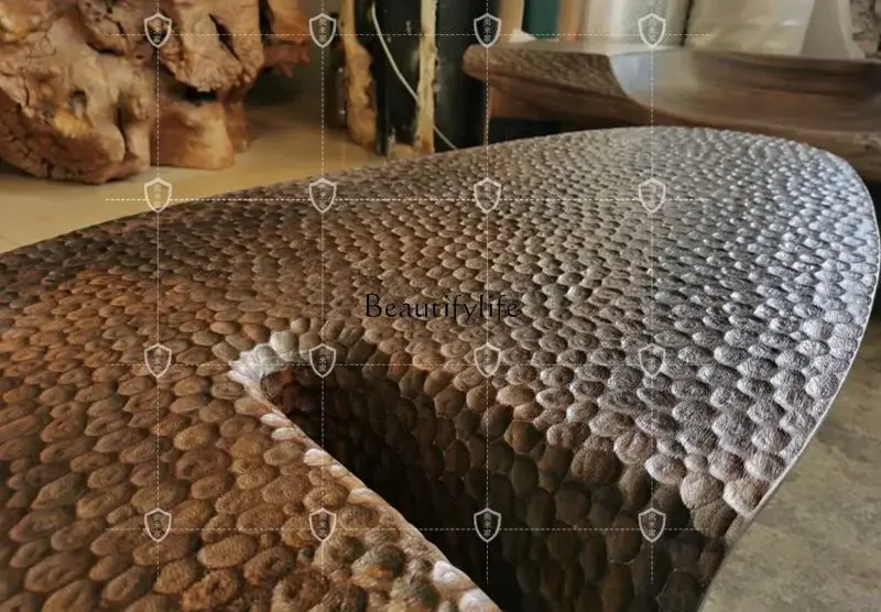 N Miji Style Solid Wood Tea Table Walnut Handmade Tea Table Designer Model Art Bed & Breakfast Tea Table