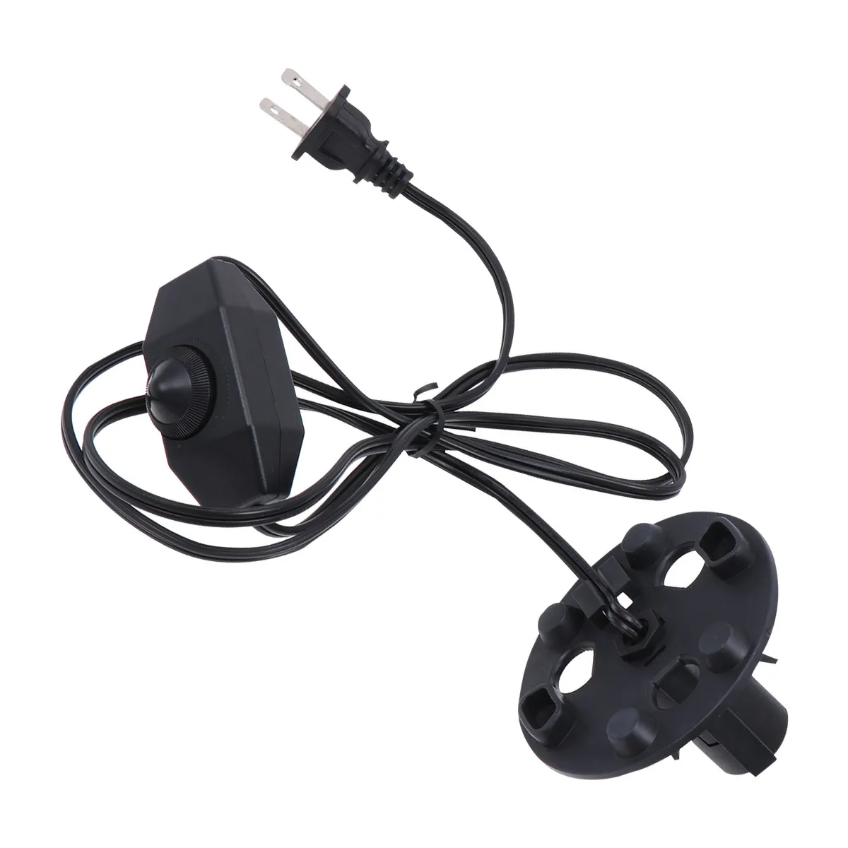 1pc Power Cable 110V E12 Dimming Connection Line For Crystal Night Light Round Base Lamp Cord Us Plug Black