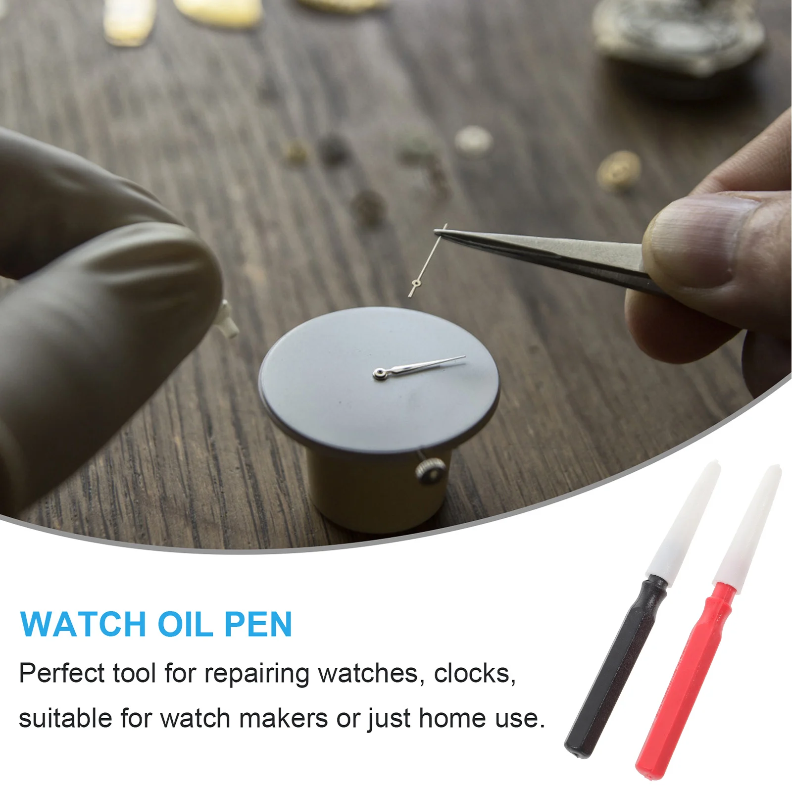 

2Pcs Watch Oiler Pen Plastic Repair Tools Durable Long Lasting For Watches Clocks Toys Gear Lubrication Maintenance Kit Multi
