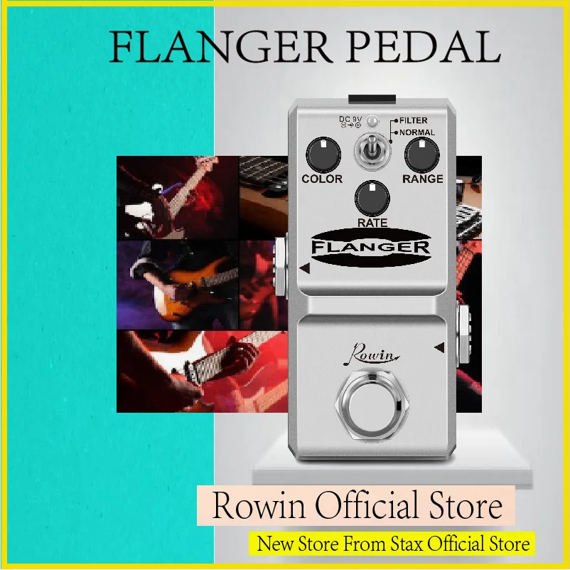 Rowin LN-312 Flanger Mini Guitar Effect Pedal Ture Bypass Full Metal Case With Normal And Filter Modes