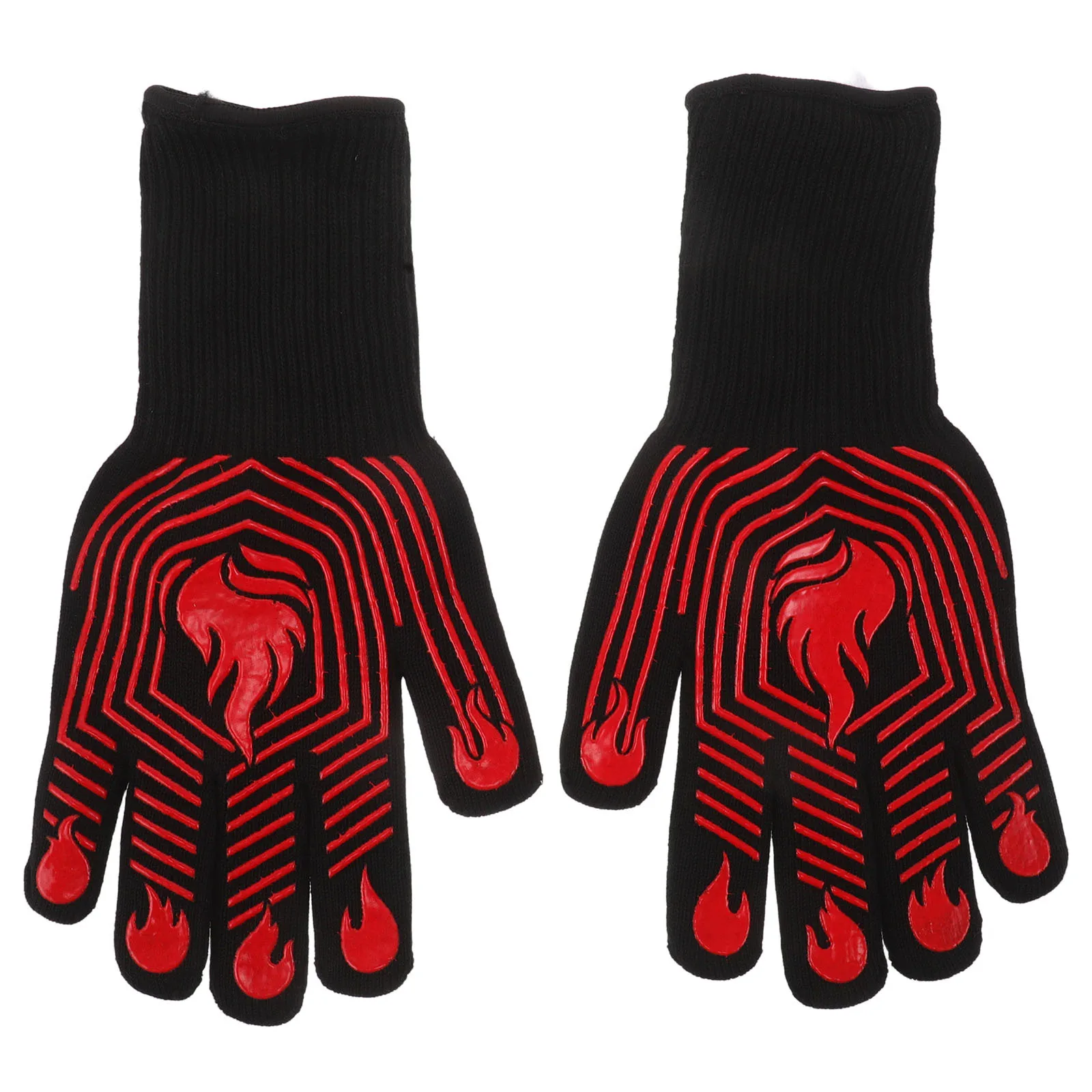 

1Pair Insulated Heatresistant Gloves Fireproof Bbq Baking Oven Mitts for Cooking Grilling Microwave Safety