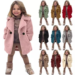 New Winter Plush Style Winter Girls Jacket Fashion Padded Lining Keep Warm Hooded Coat For Kids Children Birthday Present