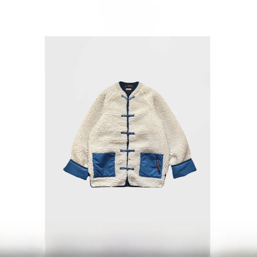 

Loose Fit Lamb Velvet Fce Trasuit Jaet Youth Trendy Spring Autumn Winter Long Sve Button up Casual Outerwear