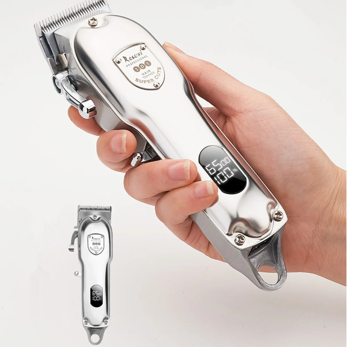 

Новинка 2023 года, профессиональная парикмахерская беспроводная машинка для стрижки волос, цельнометаллический триммер для волос для мужчин, электрическая машинка для стрижки бороды, машина для стрижки волос