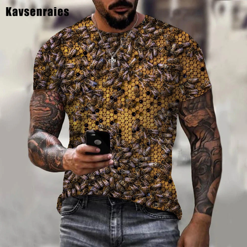 Insect Honey Bee 3D Print T-shirt Men Women Summer Fashion Casual Short Sleeve Unisex Outdoor Harajuku Streetwear Cool T Shirt