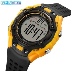 Synoke Watch Outdoor Student Sports Waterproof Shock Resistant Large Screen Display Luminous LED Digital Watch For Men