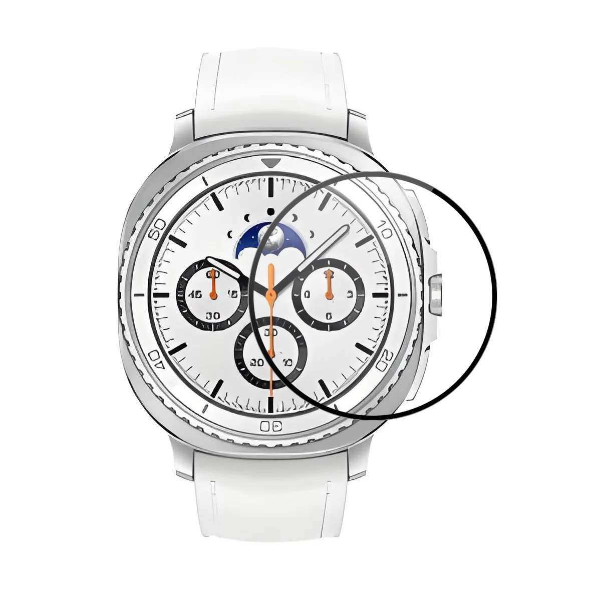 

Для Samsung Galaxy Watch8 Classic 46 мм Защитная пленка для экрана 3D изогнутый ПК + ультра прозрачная пленка из ПММА - прозрачная