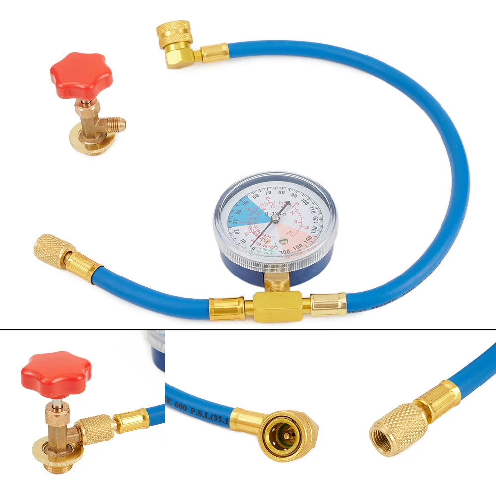 전문 등급 자동차 에어컨 충전 호스, R134A M14 측정 호스, 안전 밸브 및 퀵 어댑터 포함