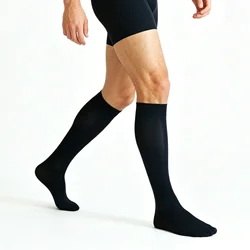 CLEVER-MENMODE Sexy Business Dress Socks Men Sheer Middle Tube Oil Shine Stockings Ultra Thin Socks Summer See Through