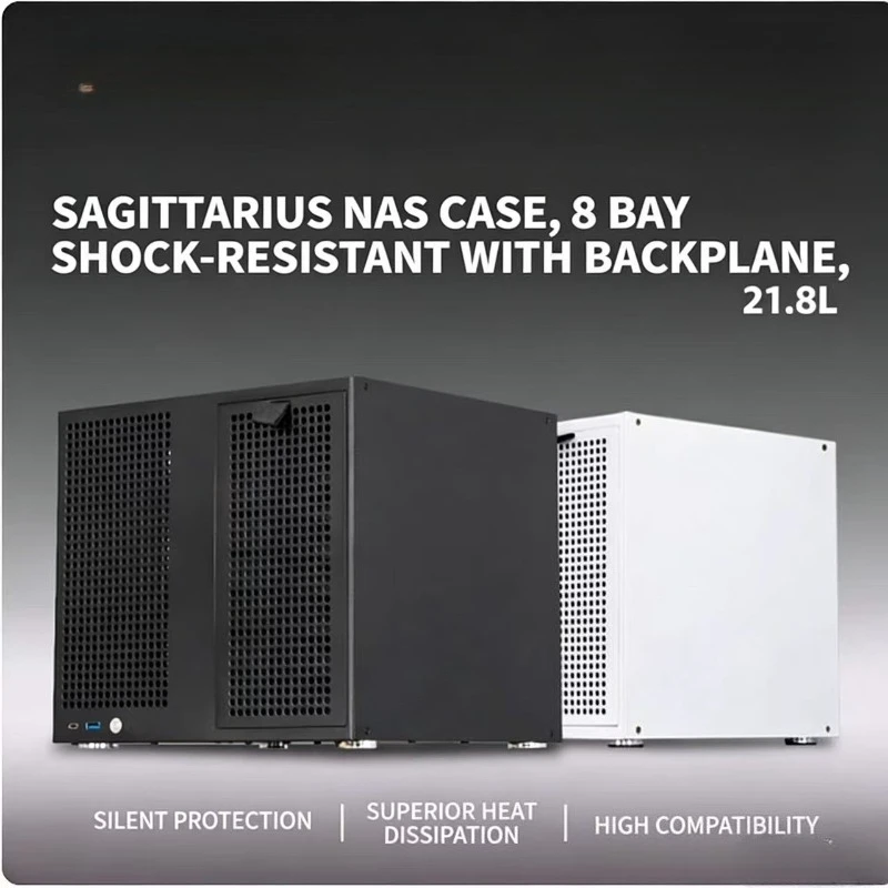 8-Bay NAS Tower Case with Backplane,MATX,ATX Power Supply,Optimized for Synology UNRAID ,Full-Height PCIe Expansion