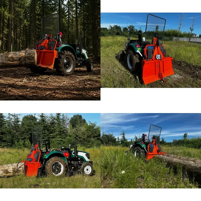 Heavy-duty tractor PTO pulling equipment with 70m wire rope and connections for timber harvesting, forestry winches, and