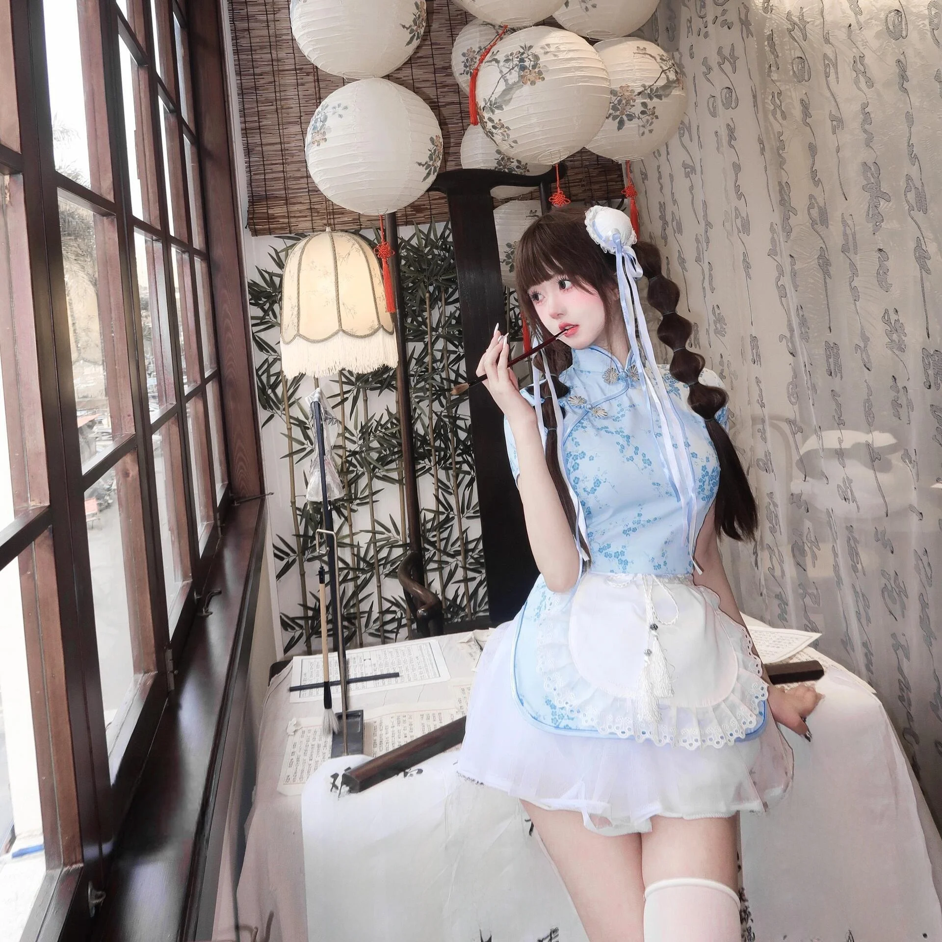 تنورة صينية جديدة من Sle Dr loween Cisas Cosplay orm تنورة خادمة ناعمة للفتيات ملابس يومية