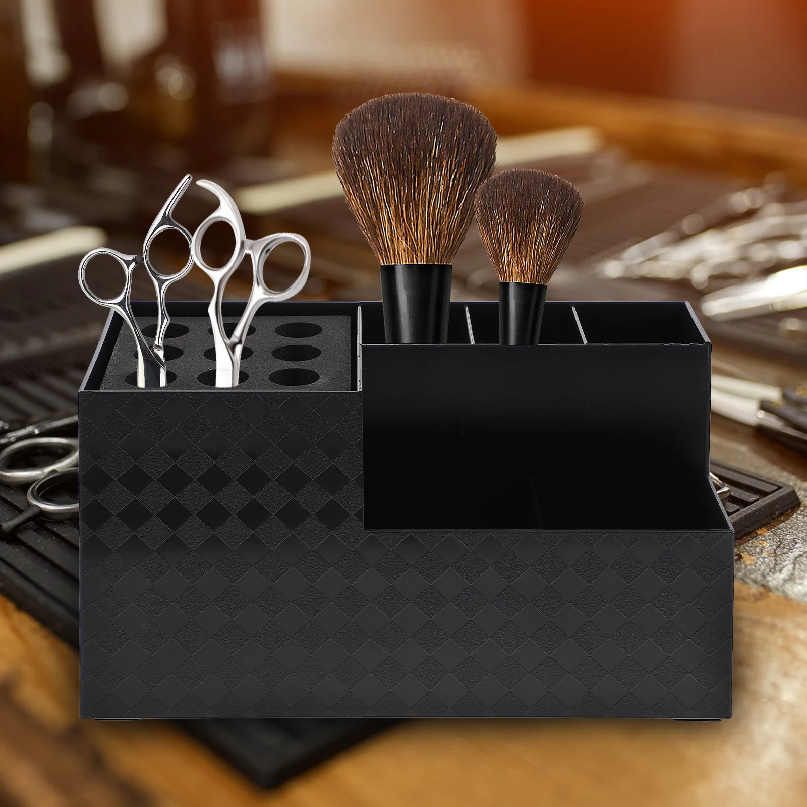 

Hairdressing Tool Box Scissors Case Salon Stylist Holder Black Small Professional Barber Grooming Organizer Container