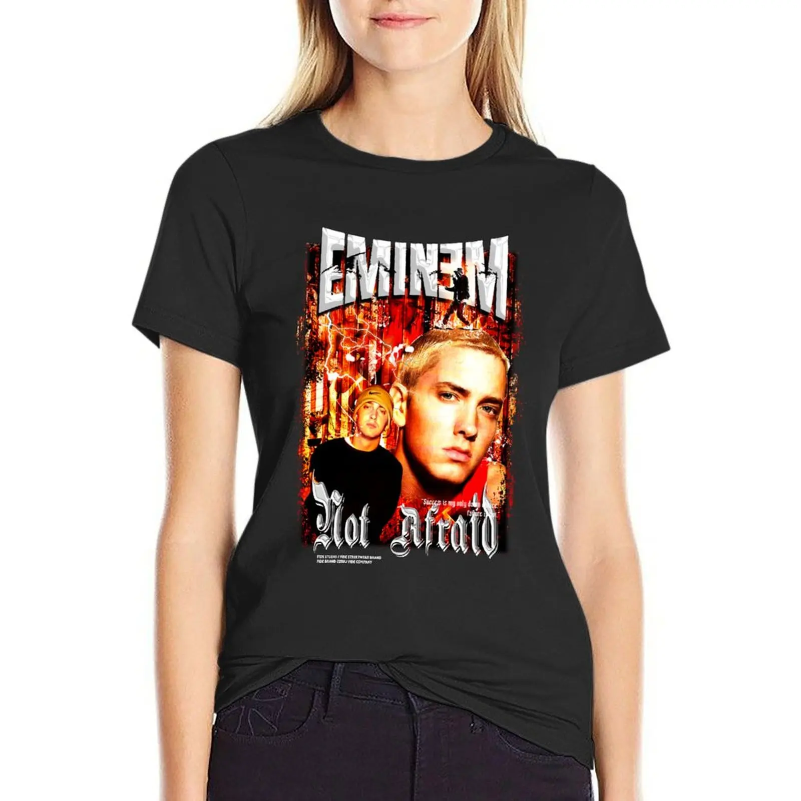 Eminnem's Vibrant Verses T-Shirt funnys oversized cropped t shirts for Women