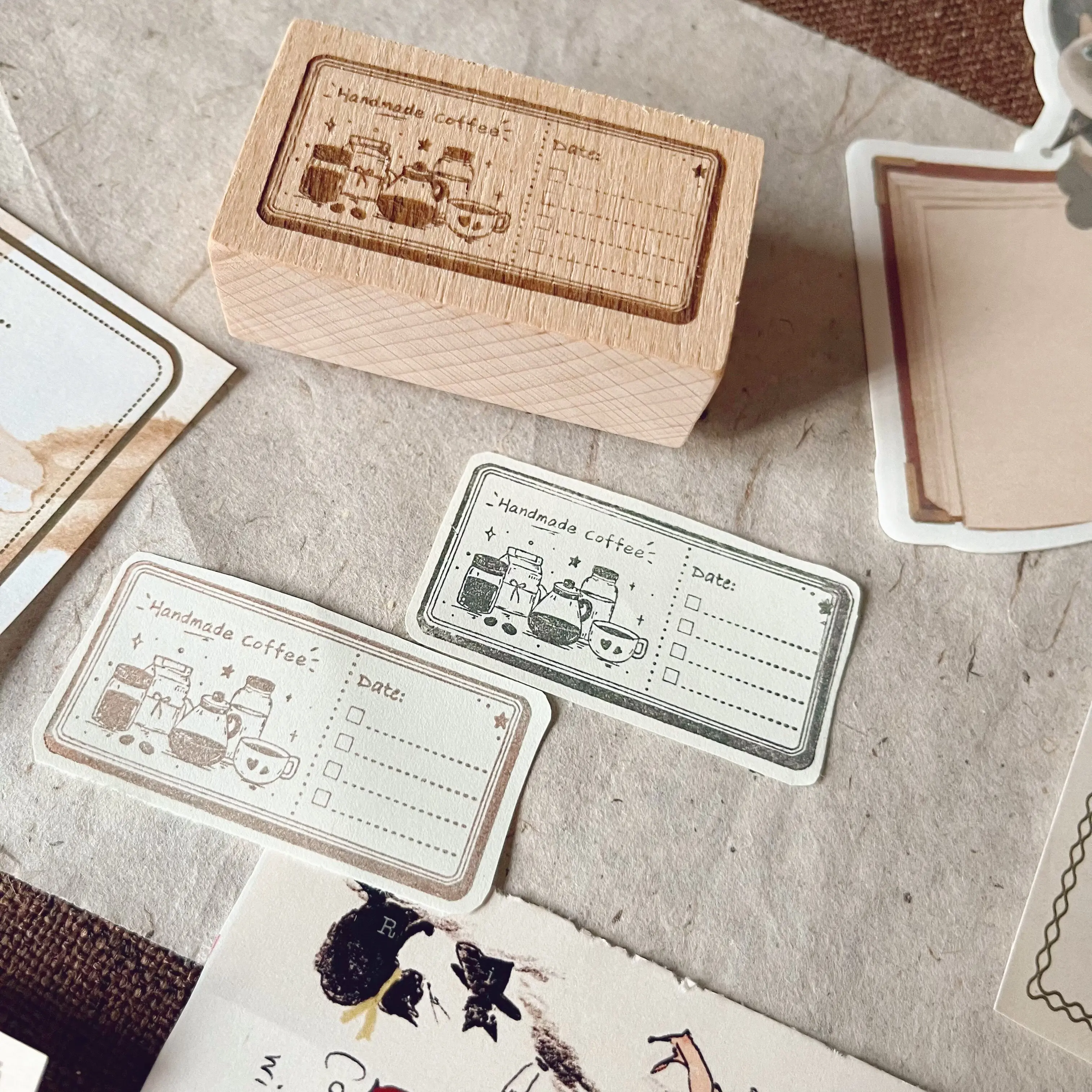 YGJ Salt Retro Coffee Theme Journal-Stempel Holzstempel Holzstempel Journal Collage DIY Scrapbooking – Detail 11