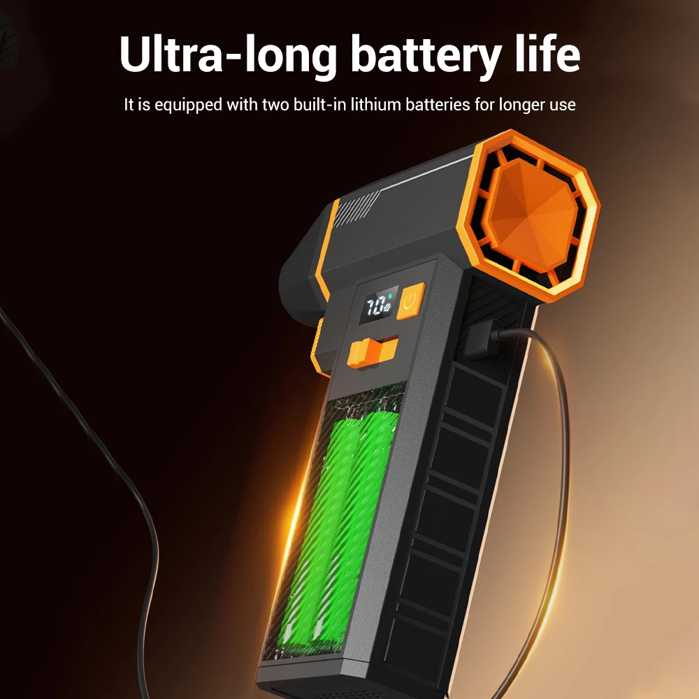 

120WPRM Turbo Fan Jet Blower 10000mAh Violent Blower Brushless Turbo Jet Fan Fast Charging Duct Fan 58m/s Dust Removal Dryer