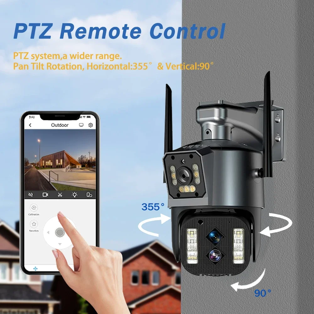 Imagem -05 - Câmera ip de Segurança Doméstica com Rastreamento Automático Cctv Vigilância Wifi Ptz Lentes Telas Ipc360 6k 12mp 10x