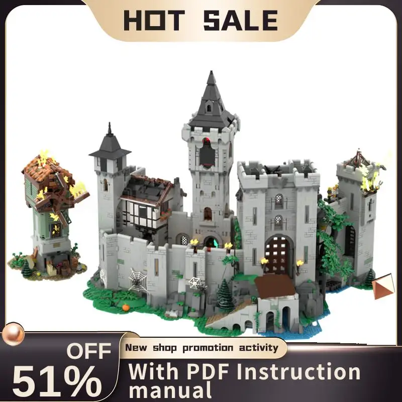 

New 7323Pcs Moc European Medieval Street View Castle Modification Model Diy Creative Ideas Bricks Toy Birthday Gift Build Blocks