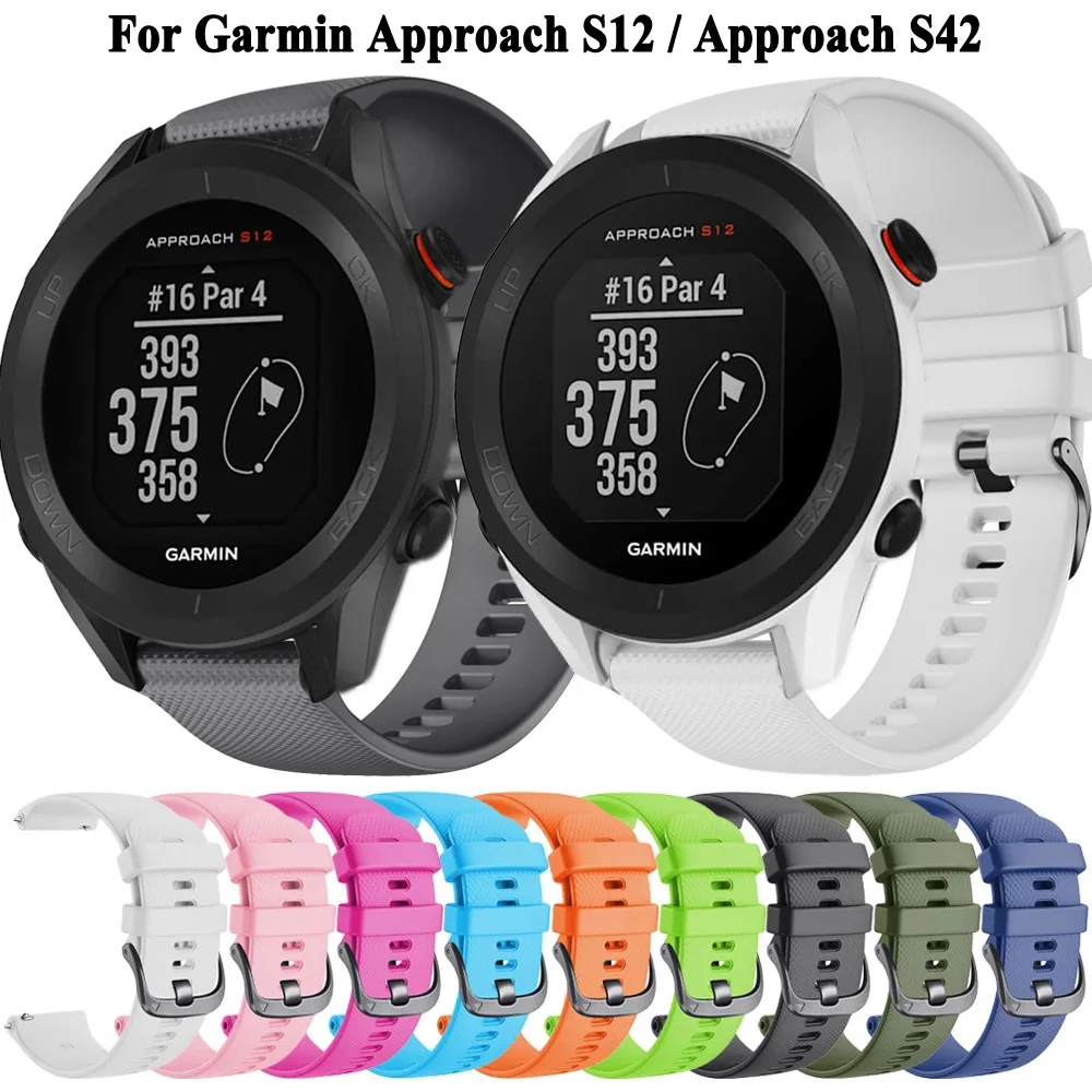 Garmin Approach S12 / Approach S42 용 시계 스트랩 밴드 팔찌, 스마트워치 액세서리, 교체 손목 밴드, 20mm