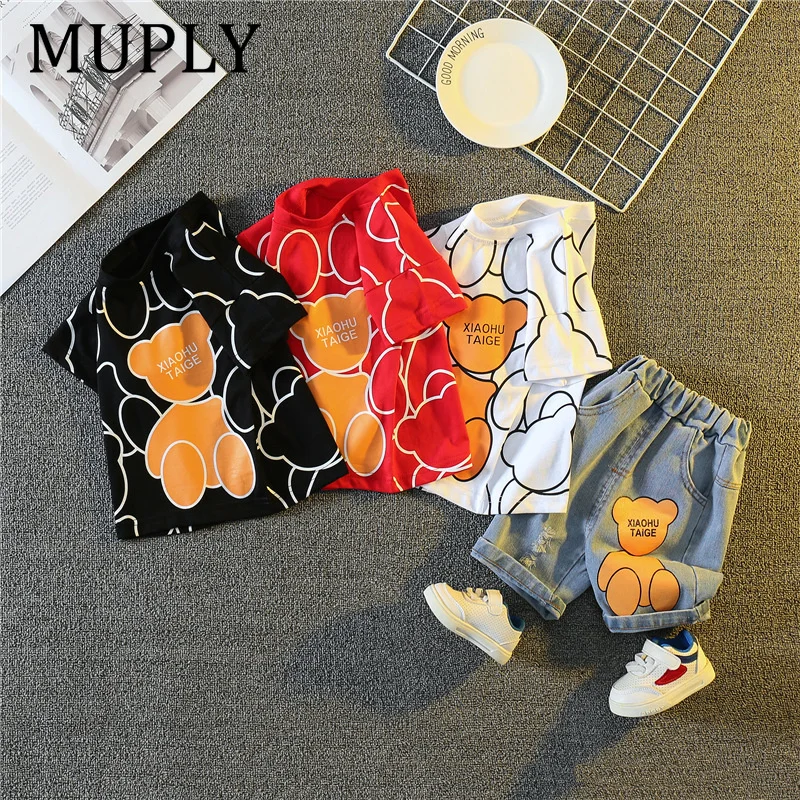 Neue Sommer Baby Mädchen Kleidung Anzug Kinder Jungen Mode Cartoon T-Shirt Shorts 2 Teile/sätze Kleinkind Casual Kostüm Kinder Trainingsanzüge