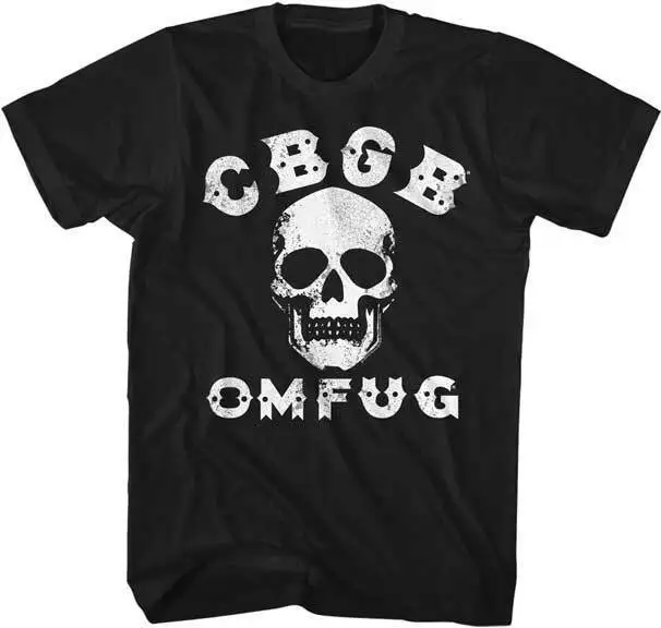 CBGB & Omfug Home From Underground Rock Skull Mens T-Shirt Music Merch-