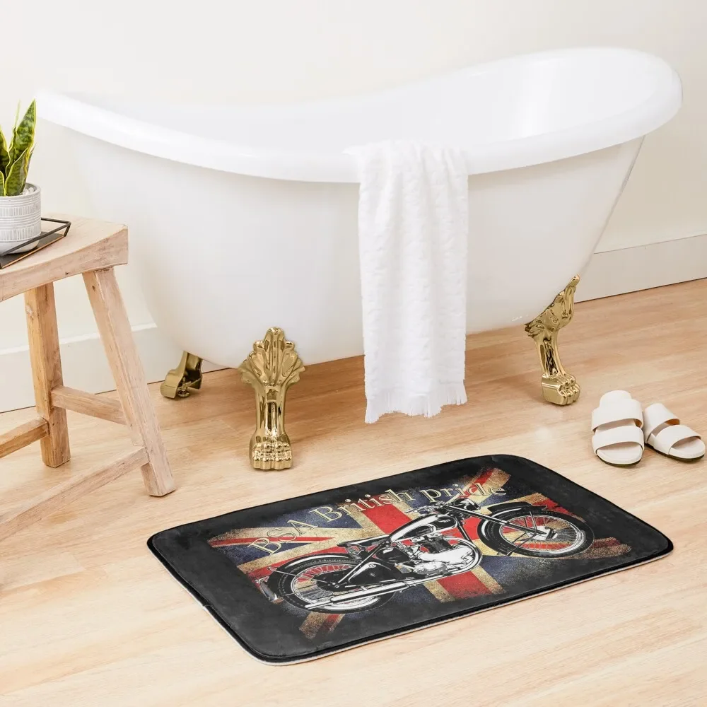 

Vintage Classic British BSA Motorcycle Icon Bath Mat Absorbent Carpet For Bathroom Toilet Accessories Bathroom Mat