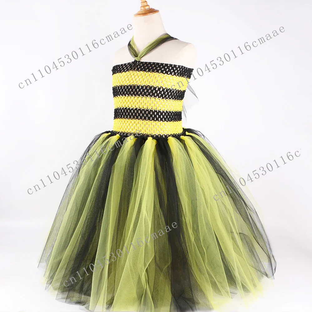 Suitable for New Bee Fairy Princess Dress Long Holiday Party Dress Dress Free Wings Headdress Magic Wand