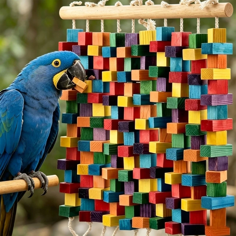  Mixed Color Wooden Bird Play Item For Exotic varieties Like African Gray And White Parrots