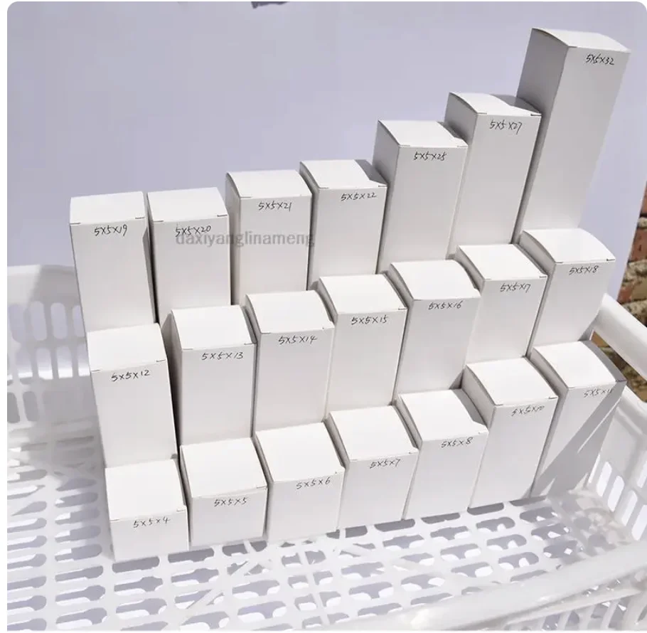 

50pcs/lot 2x2 ~ 9x9 ~ 20 23 White Brown Black 3 Colors Storage Cardboard Box Unbleached Kraft Carton Card Paper Boxes Long