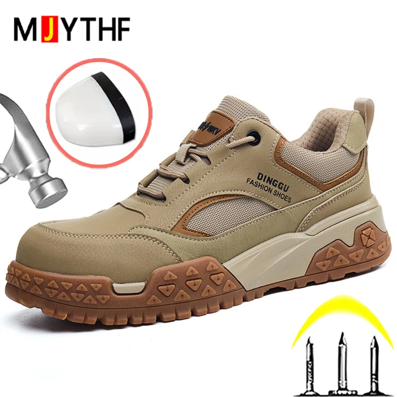 New Indestructible Shoes Work Boots Men Steel Toe Shoes Anti-Smash Anti Puncture Safety Shoes Insulation 10kV Male Work Boots