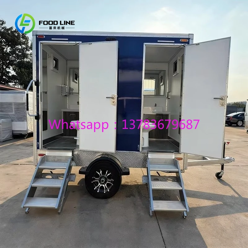 

Customized Heavy-Duty Towed Outdoor Toilet-Trailer Mobile Restroom with Flush Vent & Large Tank for Events Camping & Rescue