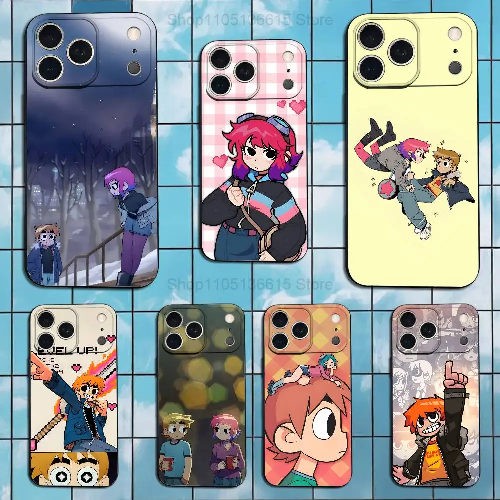 

Cute S-Scott P-Pilgrim Phone Case For iPhone 17,16,15,14,13,12,11 Air,Plus,Pro Max,XS,X,XR,SE,Mini,8,7,Soft Silicone Black Cover