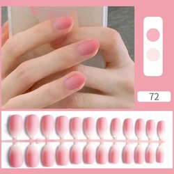 24Pcs Aurora White Press On Nails Removable Shiny Almond Fake Nails Detachable Full Finished False Nails