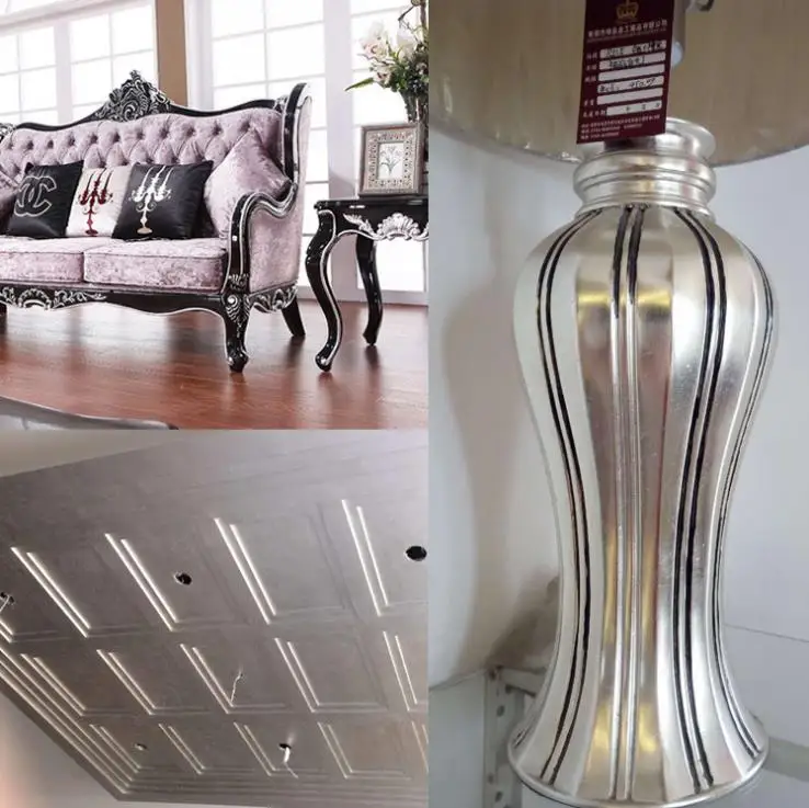 Serpihan Daun Perak Aluminium Lembut Dekorasi Seni Kerajinan Bahan Serpihan Lukisan 1Kg Serpihan Daun Perak Imitasi