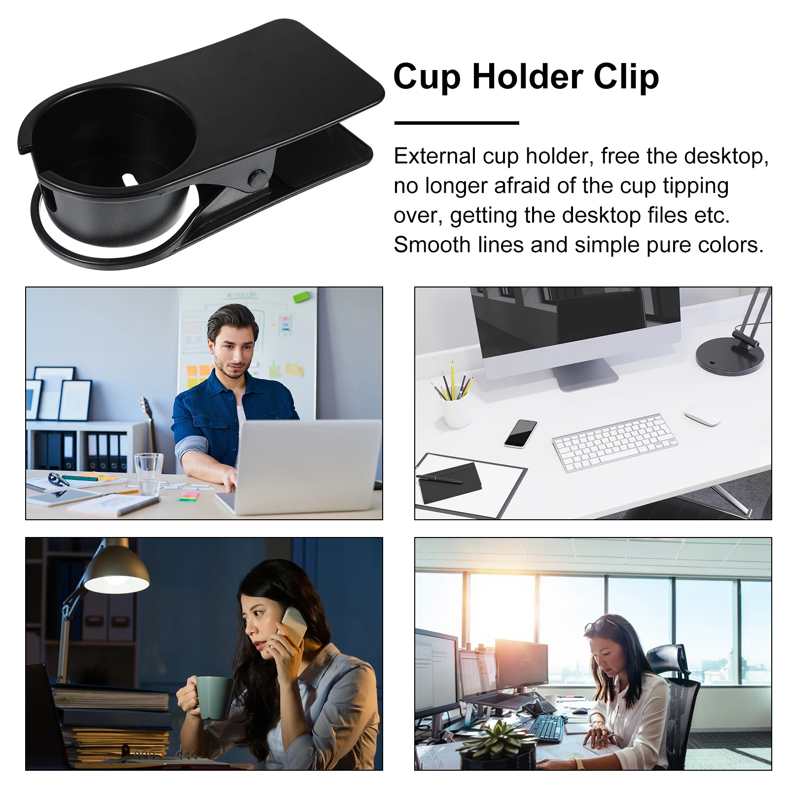 

1pc Cup Holder Clip Water Cup Clamp For Desk Office Car Hydroponic Storage Container Easy Install No Drilling Needed